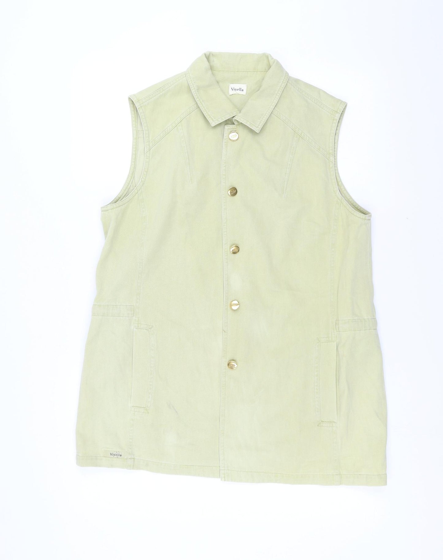 Viyella Womens Green  Denim Gilet Jacket Size 10