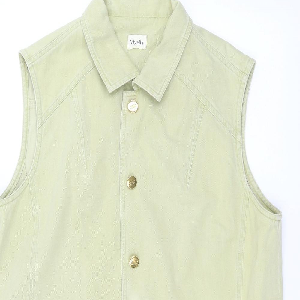 Viyella Womens Green  Denim Gilet Jacket Size 10