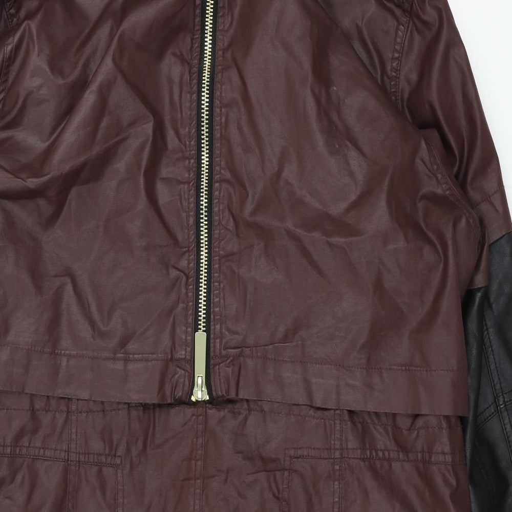 River Island Womens Purple   Parka Coat Size 16  - burgundy