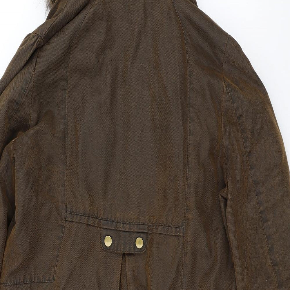 South Womens Brown   Parka Coat Size 10  - FUR TRIM