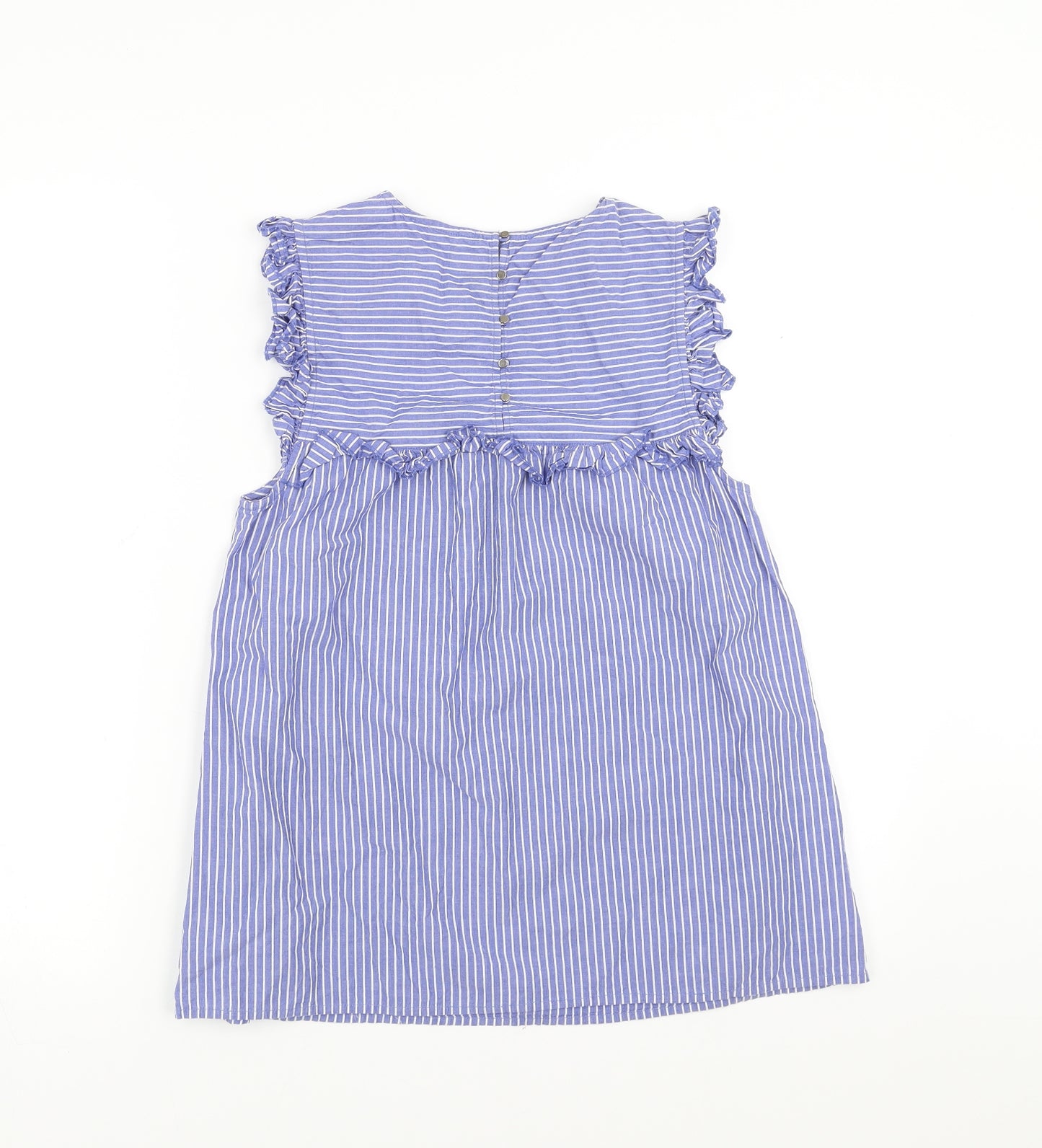 Mango Womens Blue Striped  Basic Blouse Size S