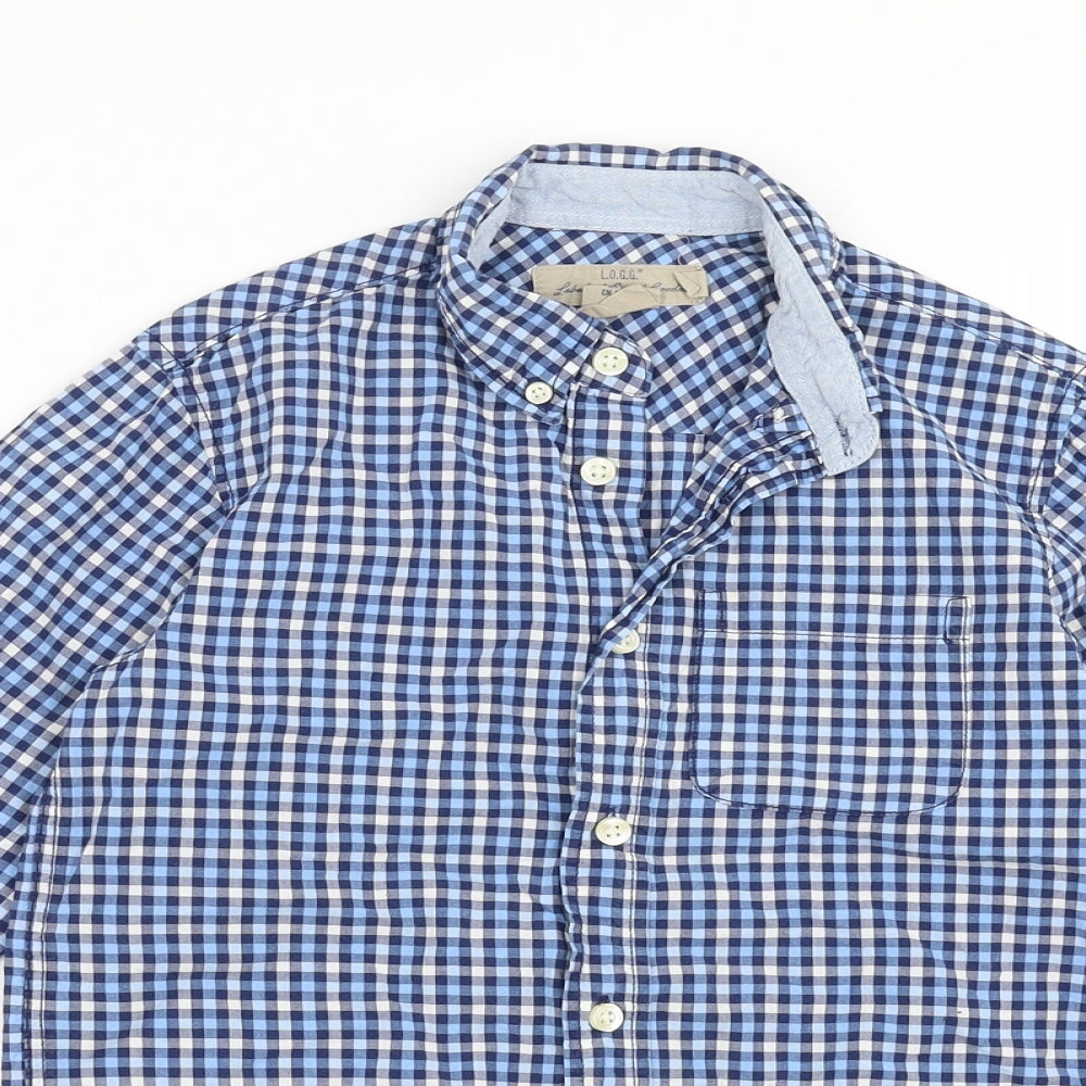 H&M Boys Blue Check  Basic Button-Up Size 8-9 Years