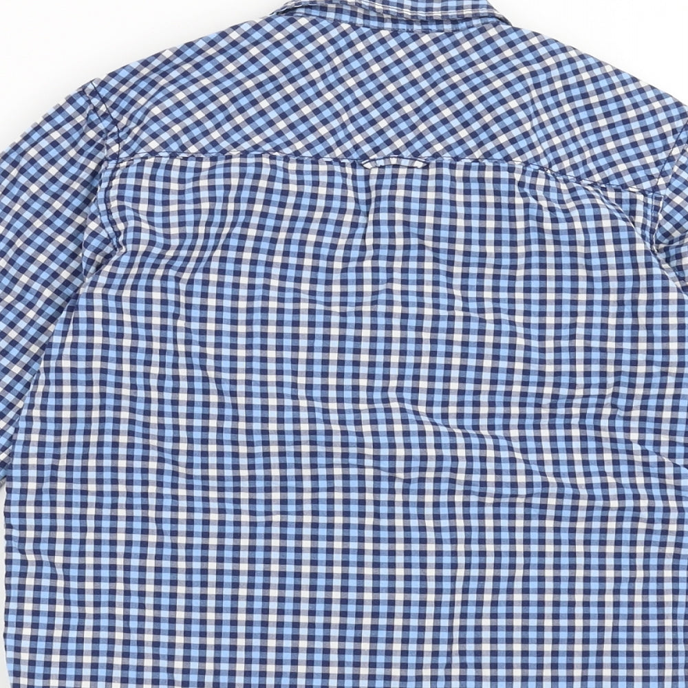 H&M Boys Blue Check  Basic Button-Up Size 8-9 Years