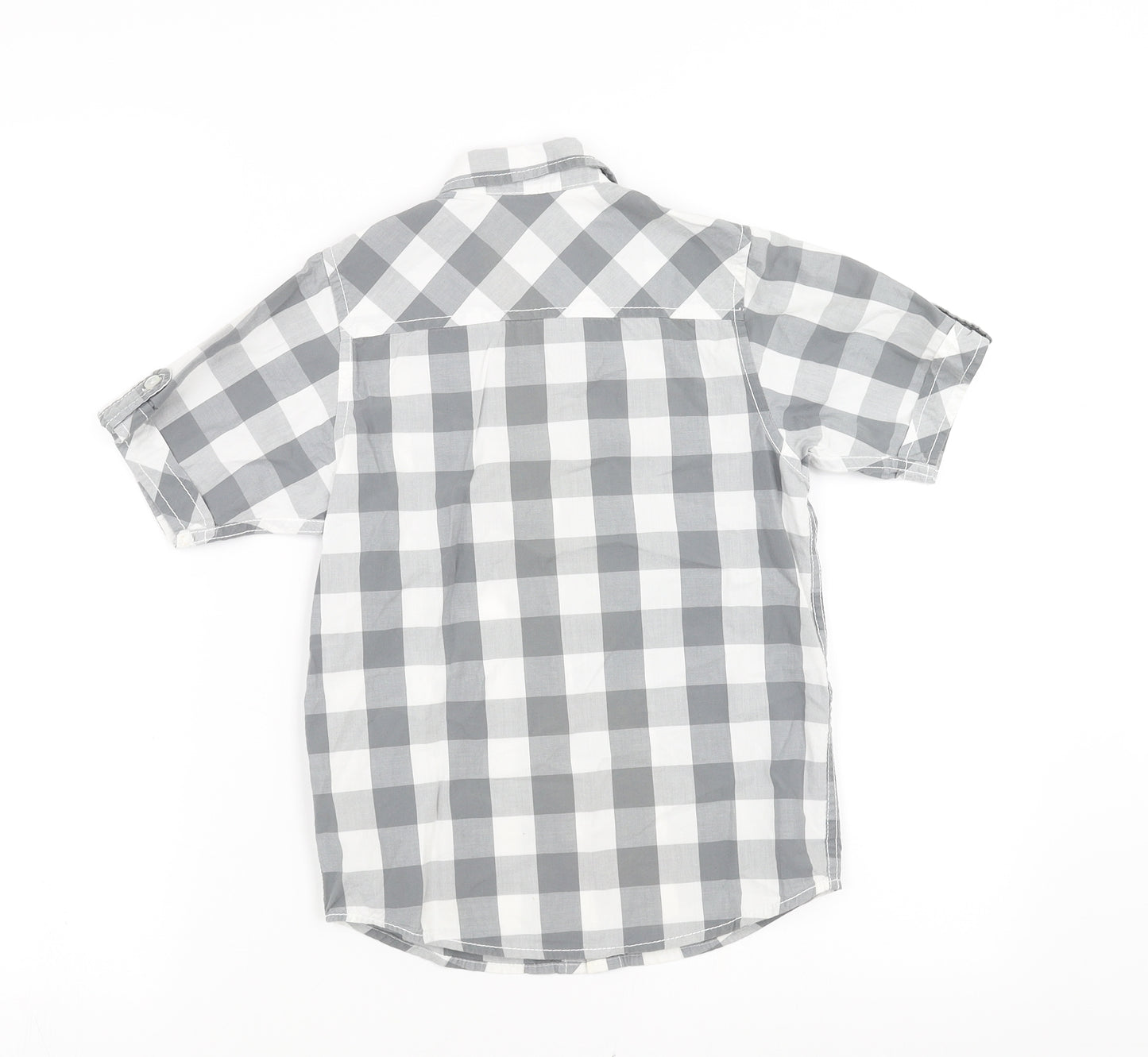 Rebel Boys Grey Check  Basic Button-Up Size 7-8 Years