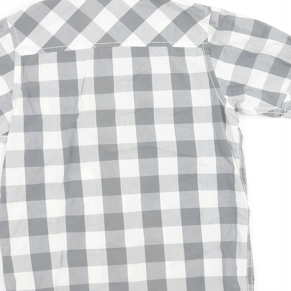 Rebel Boys Grey Check  Basic Button-Up Size 7-8 Years