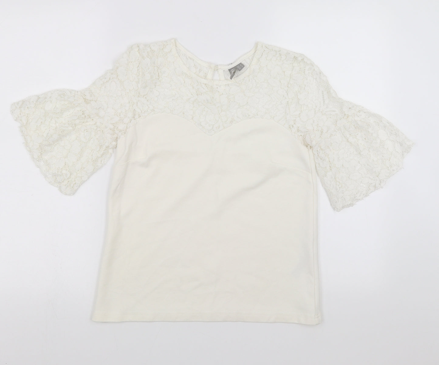 ASOS Womens White   Basic Blouse Size 8  - floral lace detail