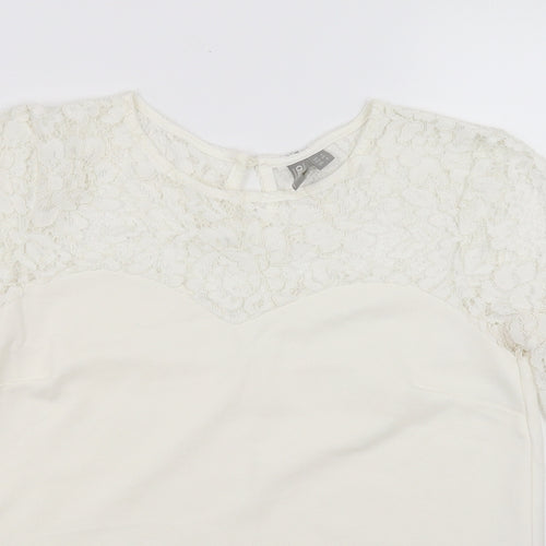 ASOS Womens White   Basic Blouse Size 8  - floral lace detail