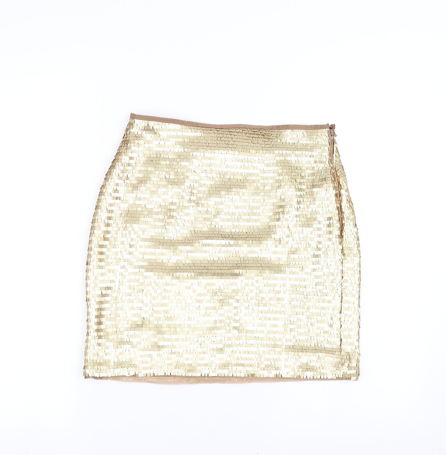 H&M Womens Gold   A-Line Skirt Size 10  - Sequin