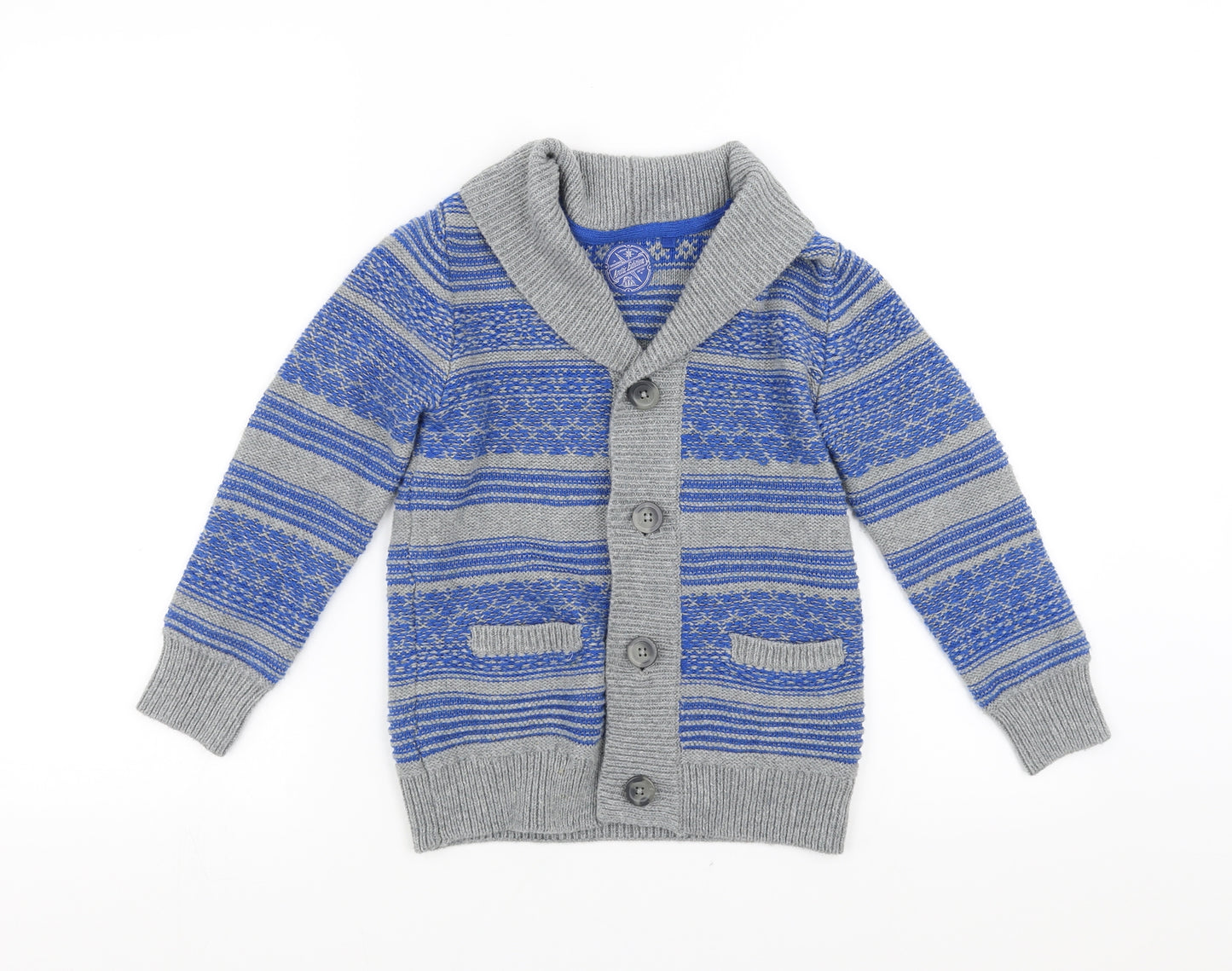 Sainsburys Boys Blue   Cardigan Jumper Size 6 Years