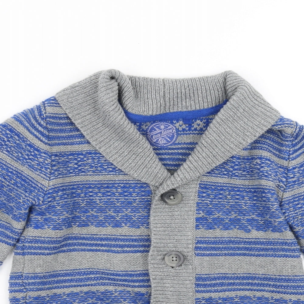 Sainsburys Boys Blue   Cardigan Jumper Size 6 Years