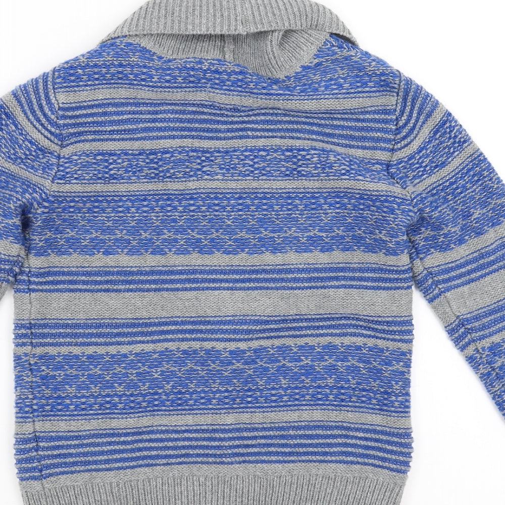 Sainsburys Boys Blue   Cardigan Jumper Size 6 Years
