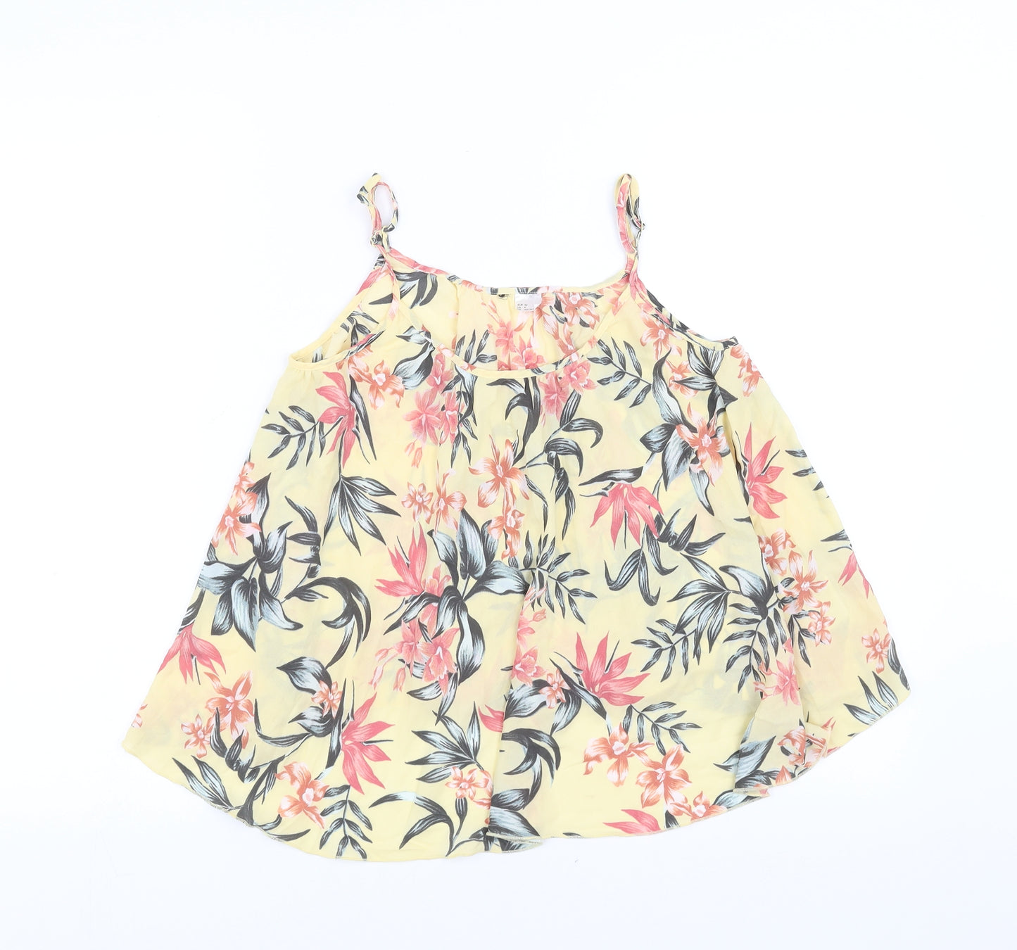 H&M Womens Yellow Floral  Camisole Blouse Size 4