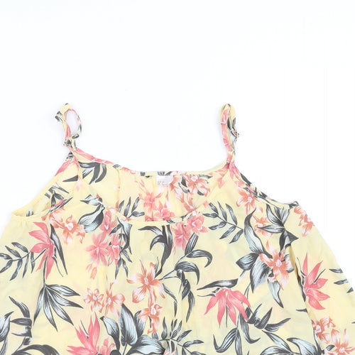 H&M Womens Yellow Floral  Camisole Blouse Size 4