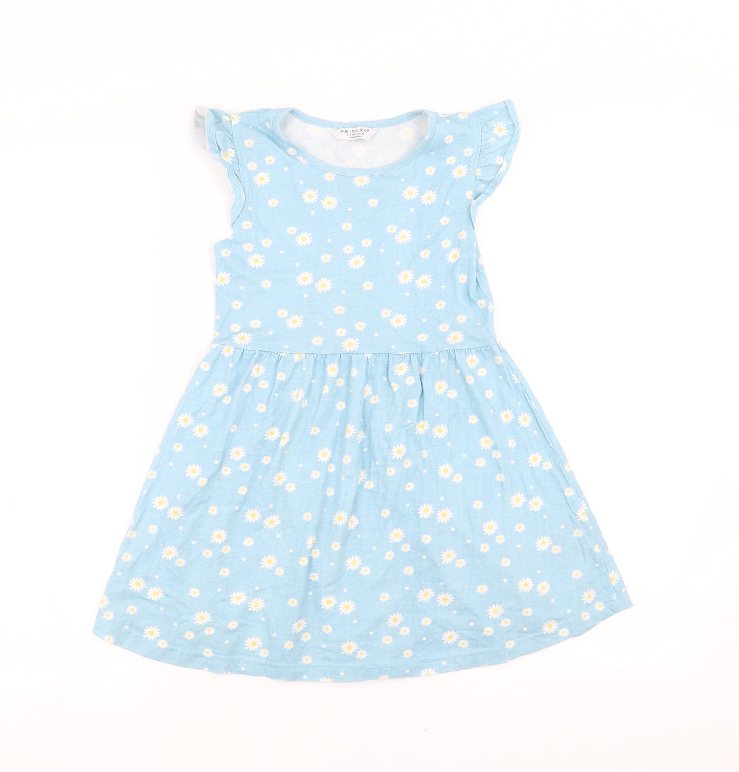 Primark Girls Blue Floral  Fit & Flare  Size 6-7 Years