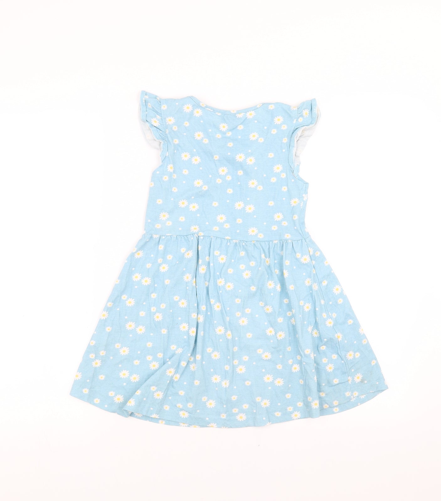 Primark Girls Blue Floral  Fit & Flare  Size 6-7 Years