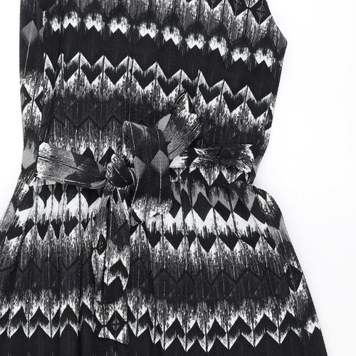 MELA Womens Black Geometric  Fit & Flare  Size 10