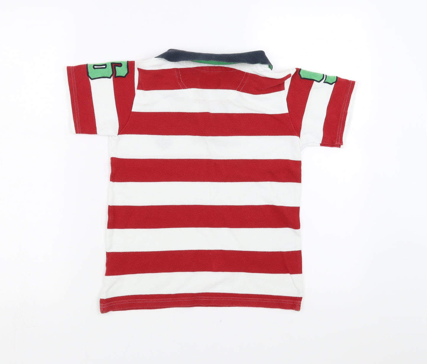Jasper Conran Boys Red Striped  Basic Polo Size 9-10 Years