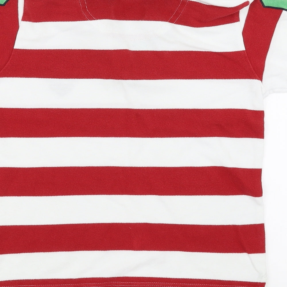 Jasper Conran Boys Red Striped  Basic Polo Size 9-10 Years
