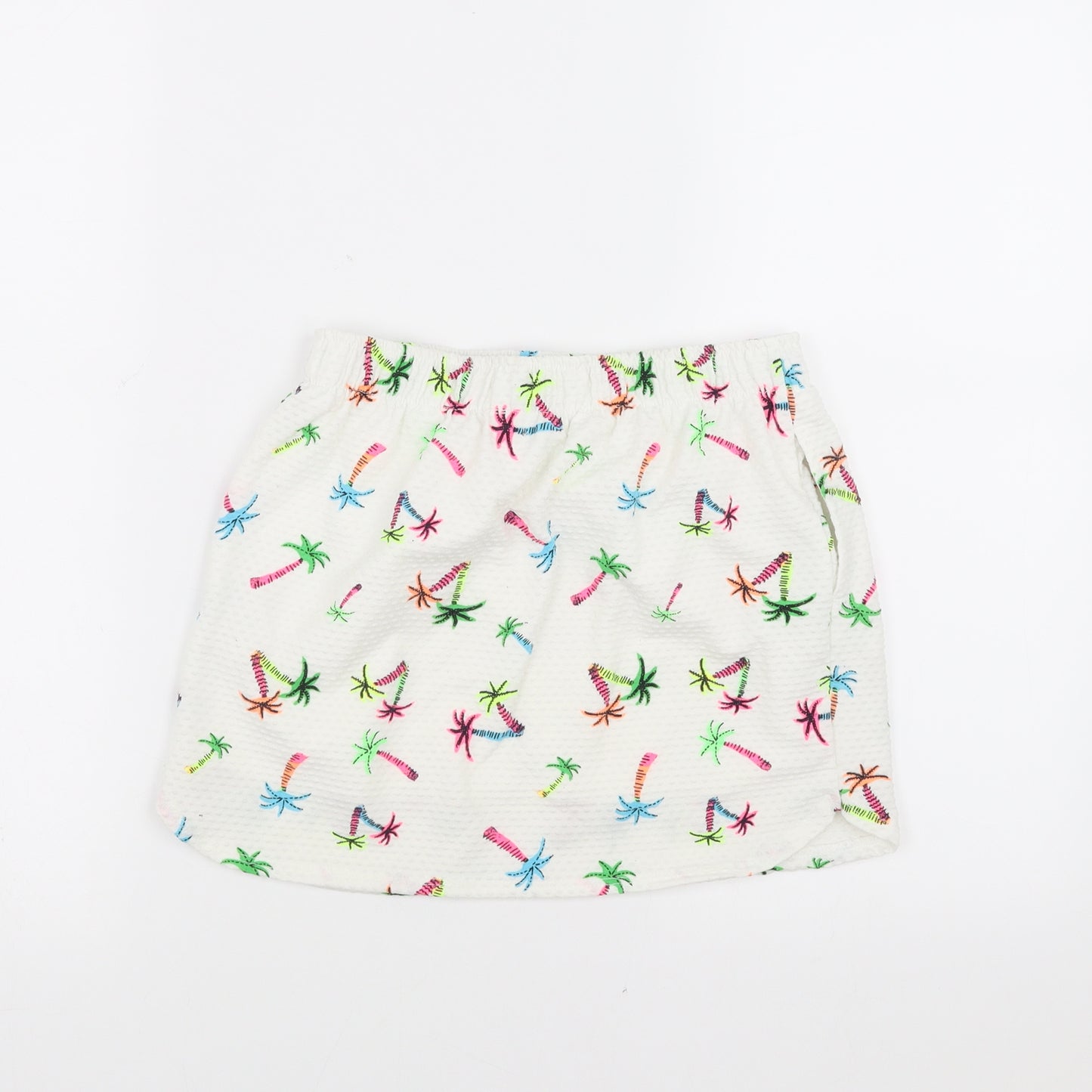 NEXT Girls White   A-Line Skirt Size 9 Years - palm trees