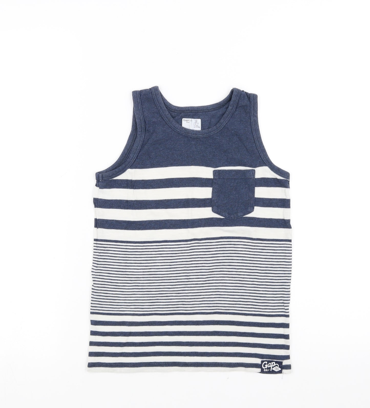 Gap Boys Blue Striped  Basic Tank Size 6-7 Years