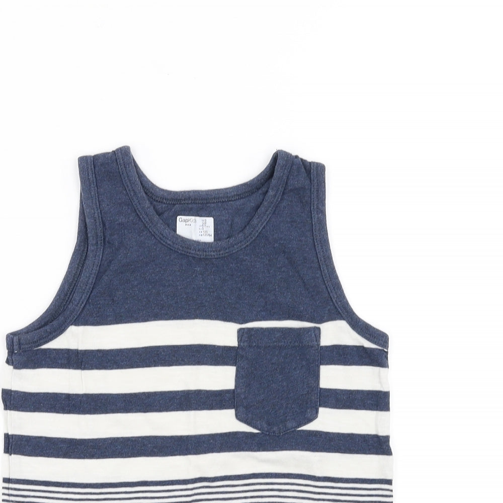 Gap Boys Blue Striped  Basic Tank Size 6-7 Years