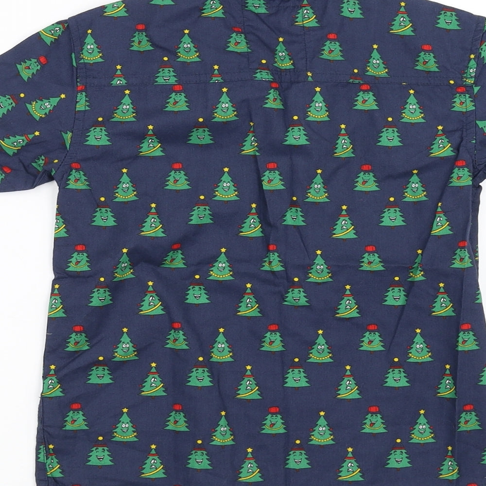 Primark Boys Blue   Basic Button-Up Size 7-8 Years  - christmas