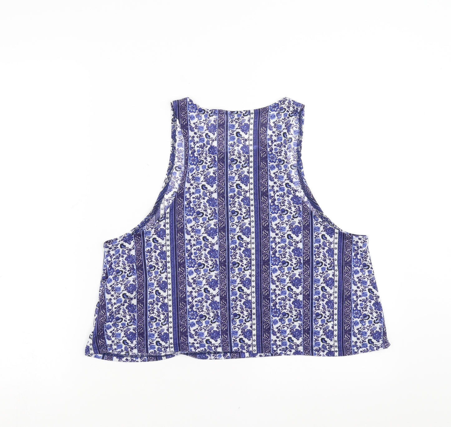 Divided by H&M Womens Blue Floral  Cropped Tank Size M