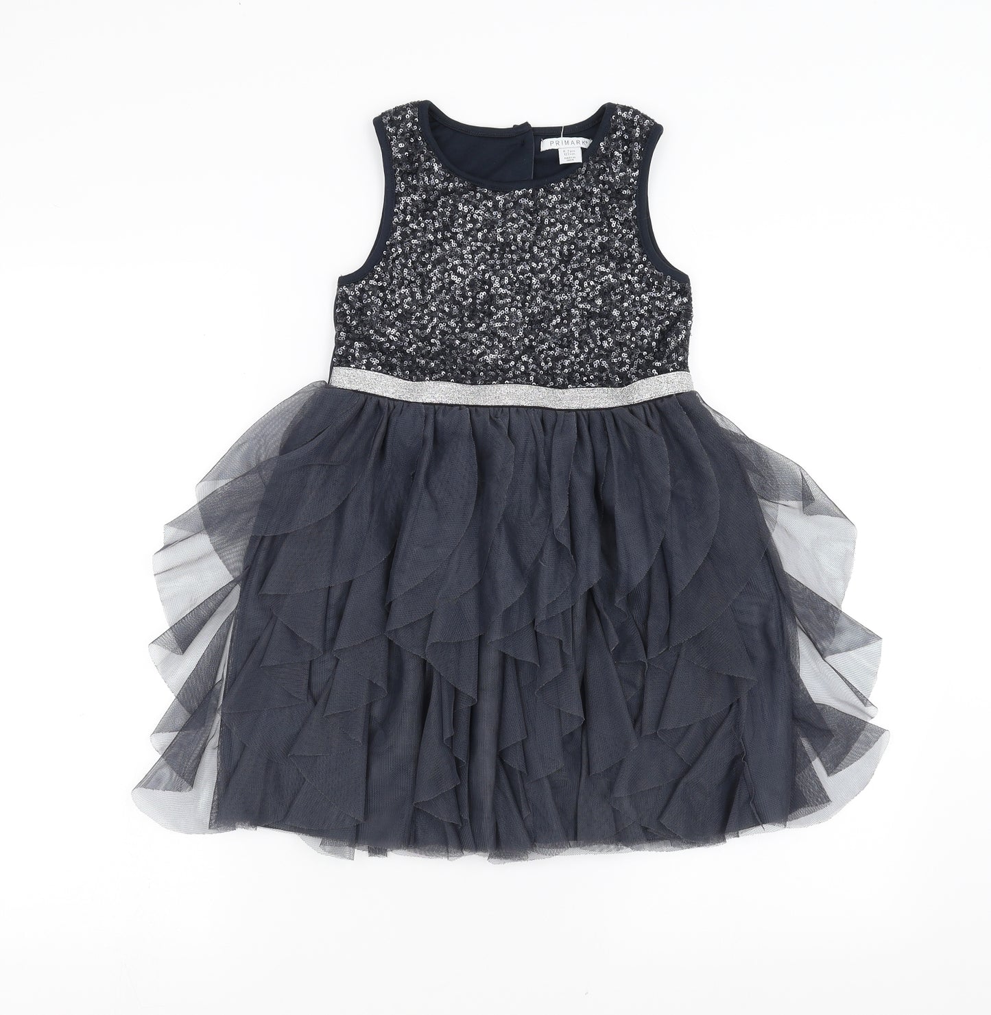 Primark Girls Blue   Ball Gown  Size 6-7 Years  - Sequin