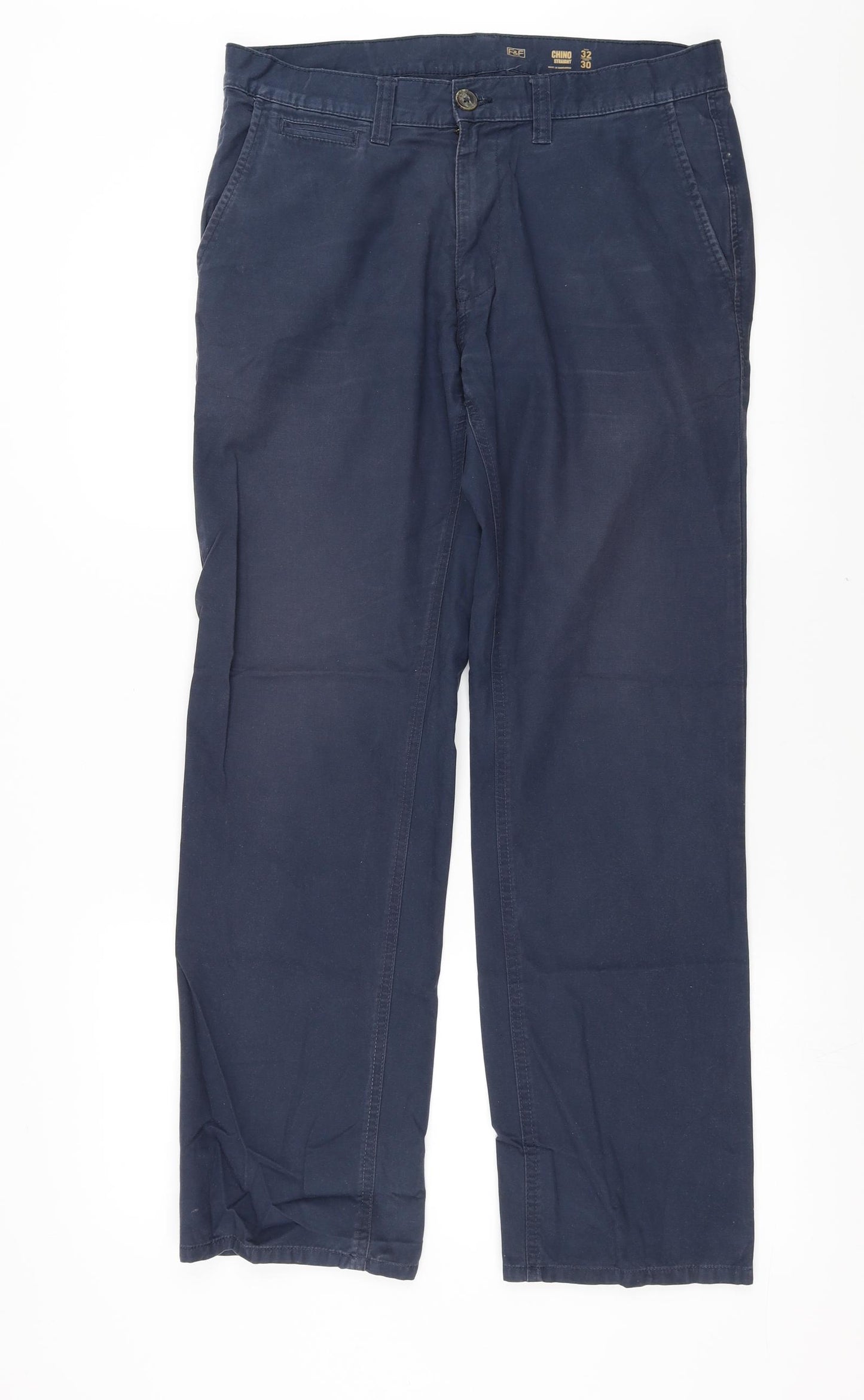 F&F Mens Blue   Chino Trousers Size 32 in L30 in