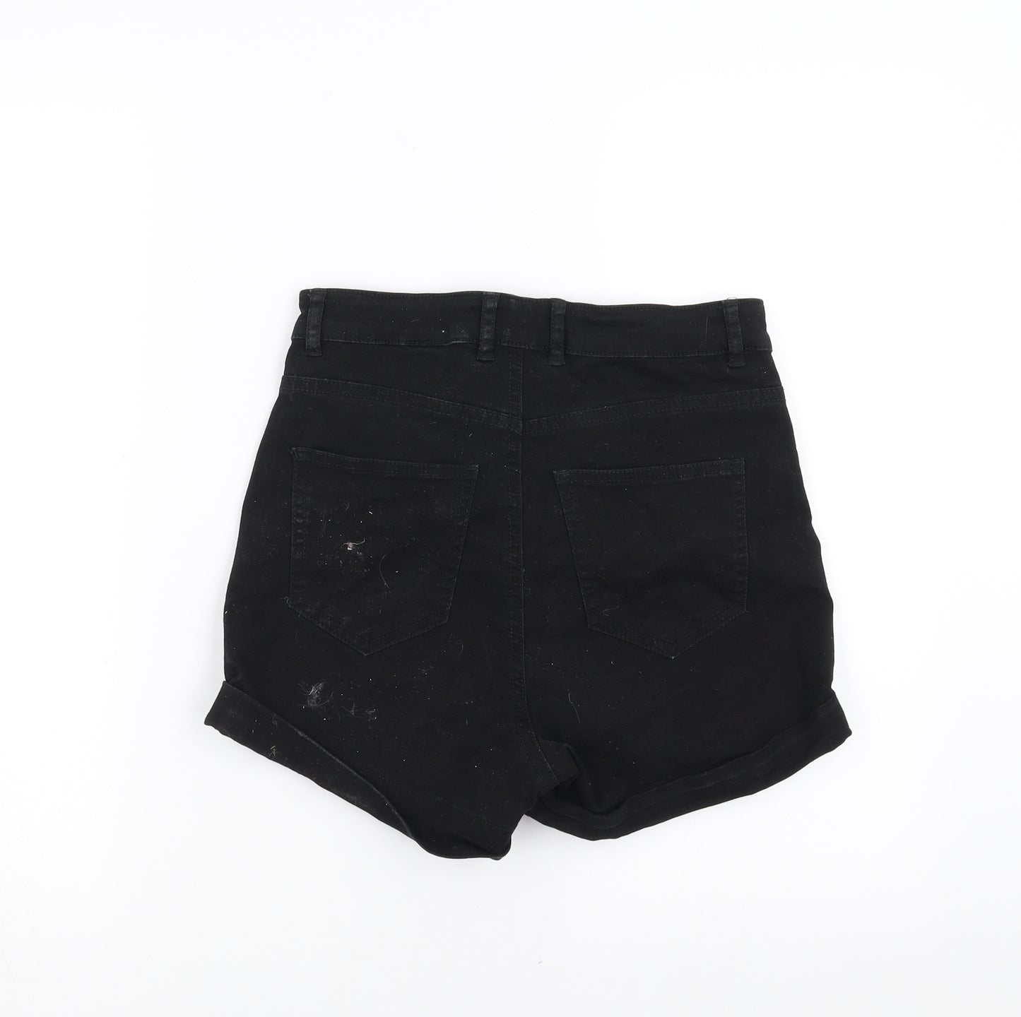 H&M Womens Black  Denim Hot Pants Shorts Size 12