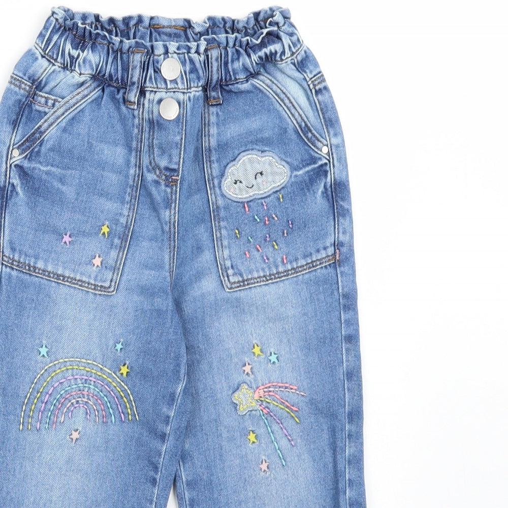 NEXT Girls Blue  Denim Straight Jeans Size 4-5 Years