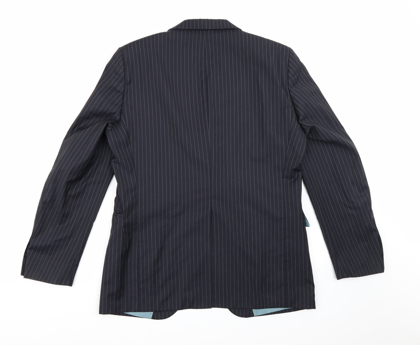 Tommy Hilfiger Mens Blue Striped Rayon Jacket Blazer Size 40