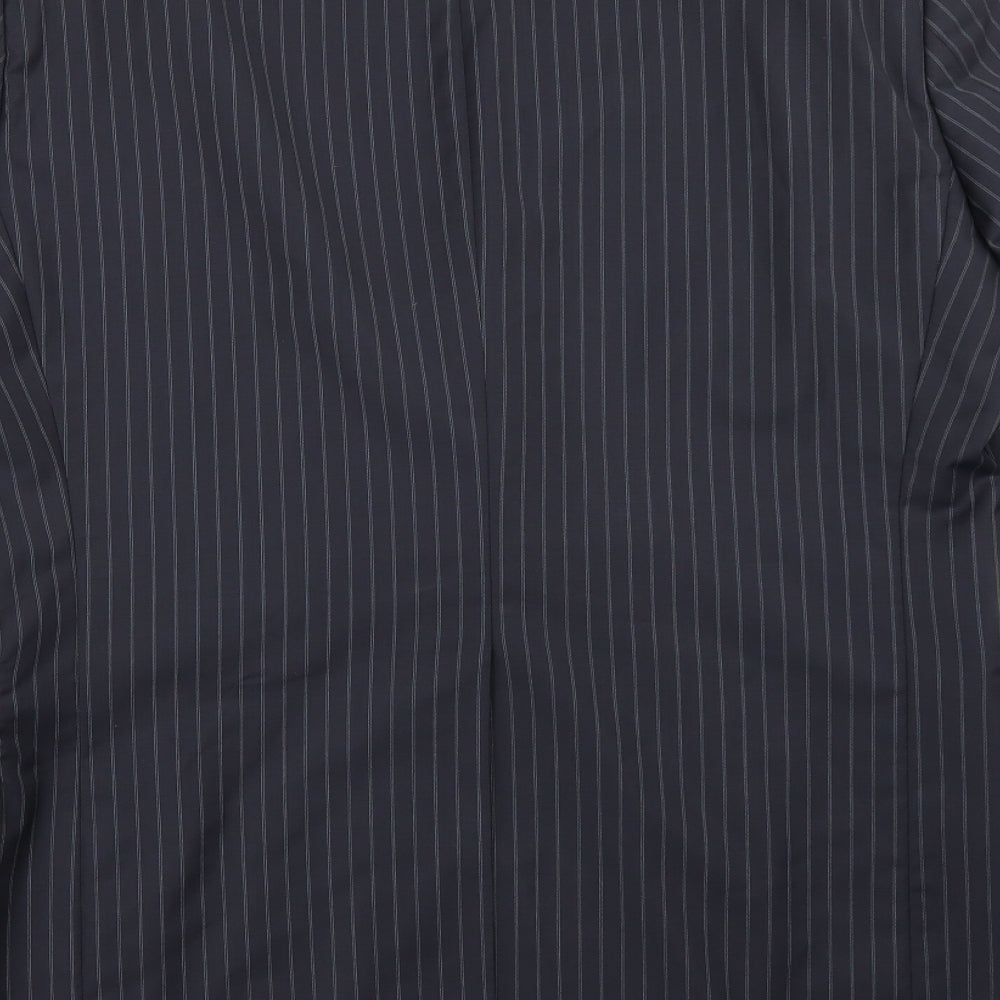 Tommy Hilfiger Mens Blue Striped Rayon Jacket Blazer Size 40