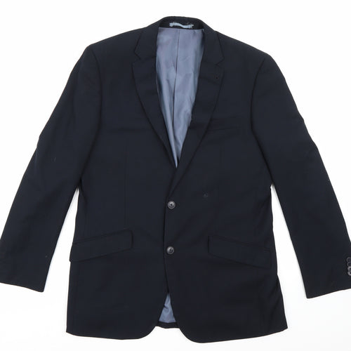 F&F Mens Blue Striped Rayon Jacket Suit Jacket Size 42