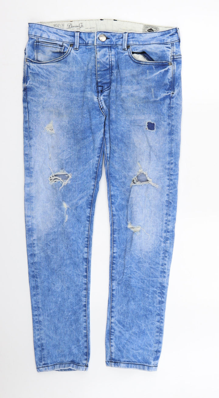 Denim & Co. Mens Blue Denim Tapered Jeans Size 32 in L30 in