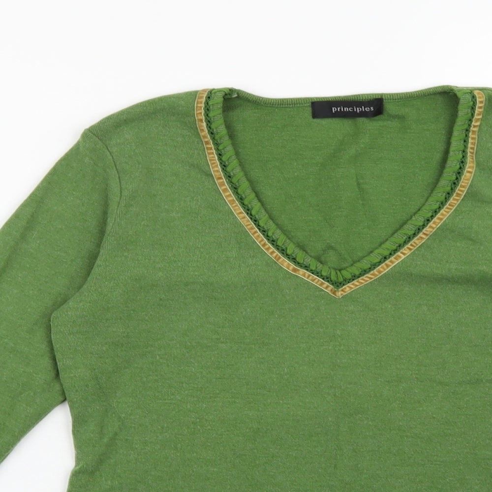 Principles Womens Green  Knit Pullover Jumper Size 12
