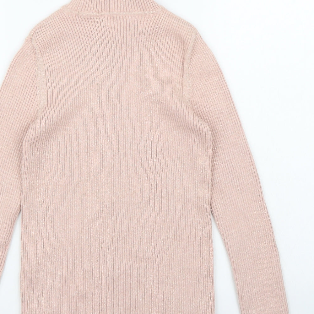 F&F Girls Pink  Knit Pullover Jumper Size 10-11 Years