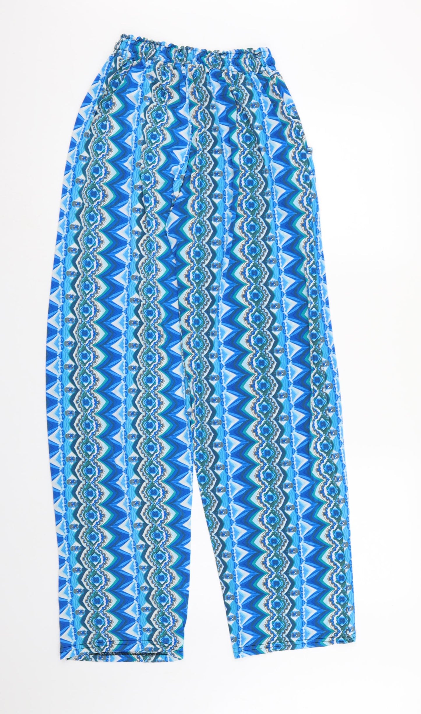 Preworn Womens Blue Geometric  Harem Trousers Size 24 in L30 in