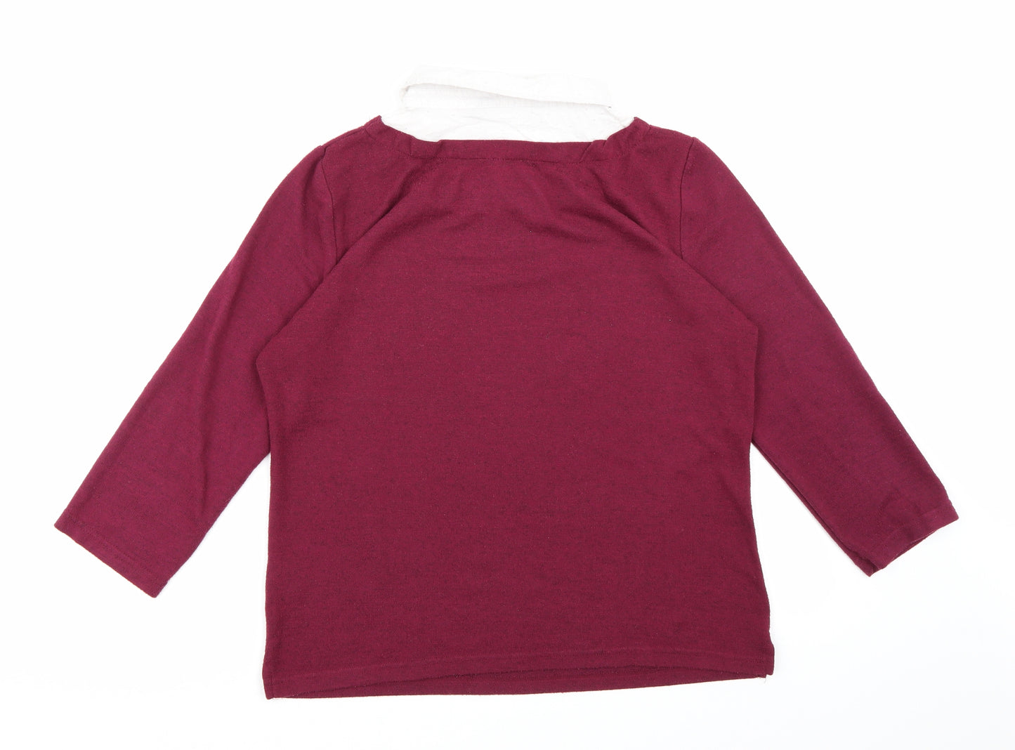 Isle Essentials Womens Purple  Knit Pullover Jumper Size 14