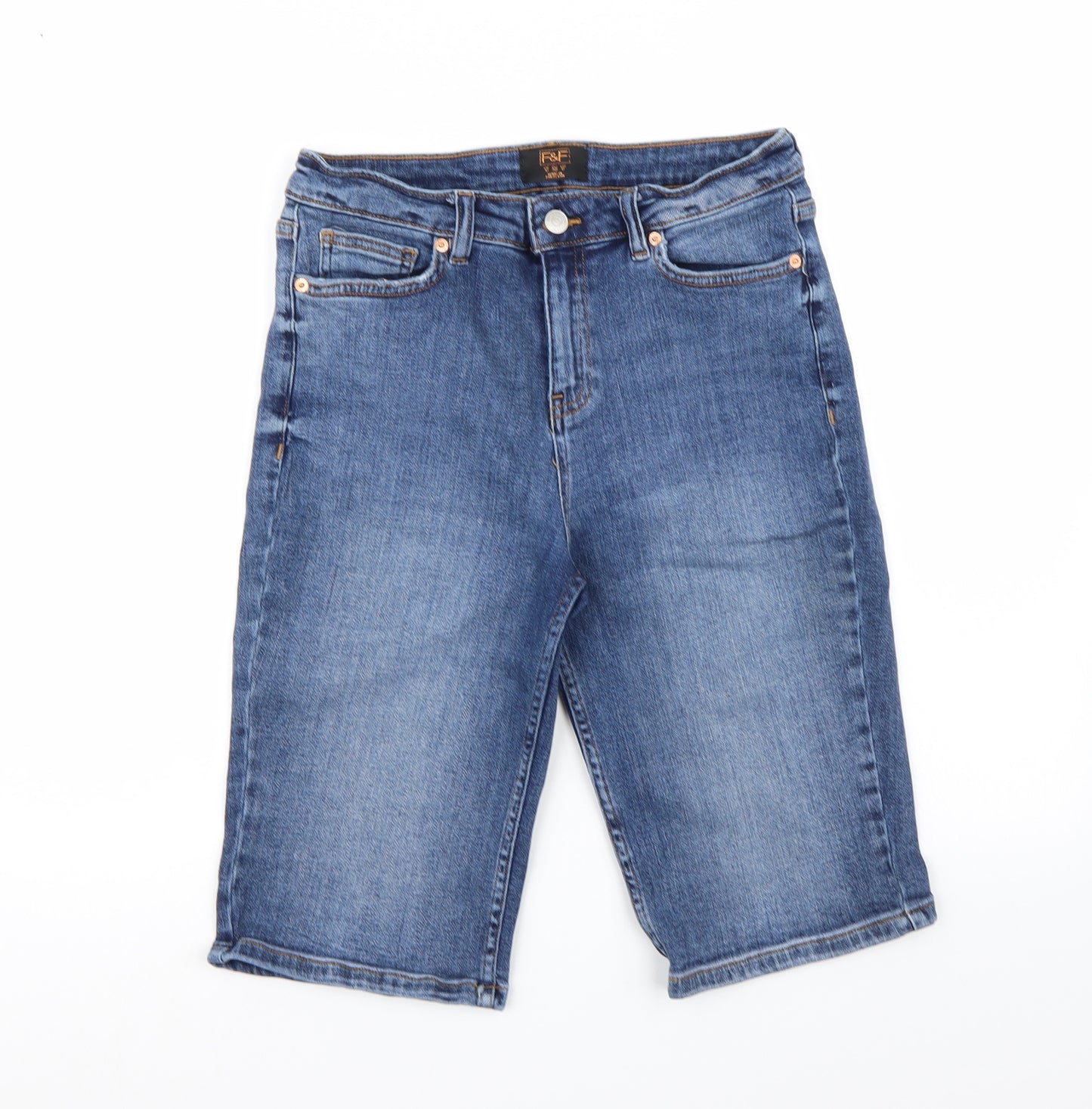 F&F Womens Blue  Denim Bermuda Shorts Size 10
