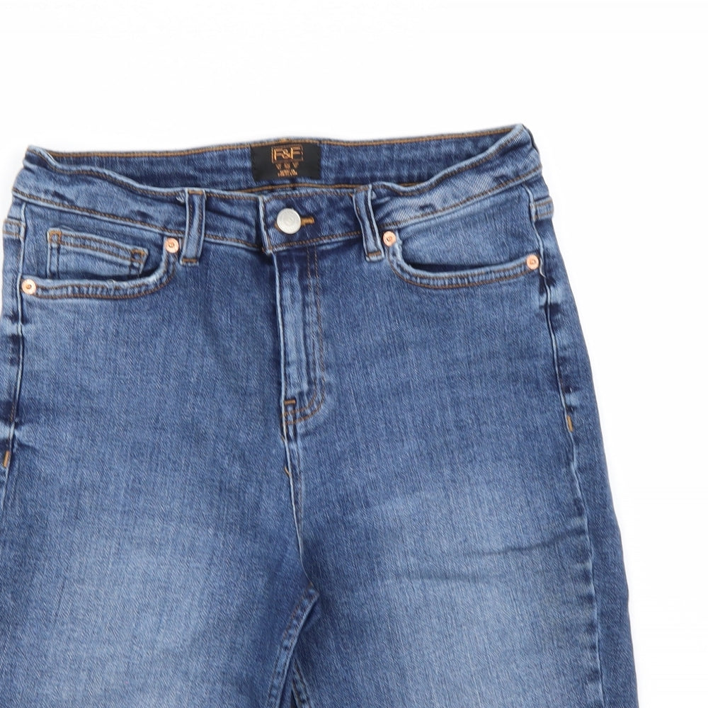 F&F Womens Blue  Denim Bermuda Shorts Size 10