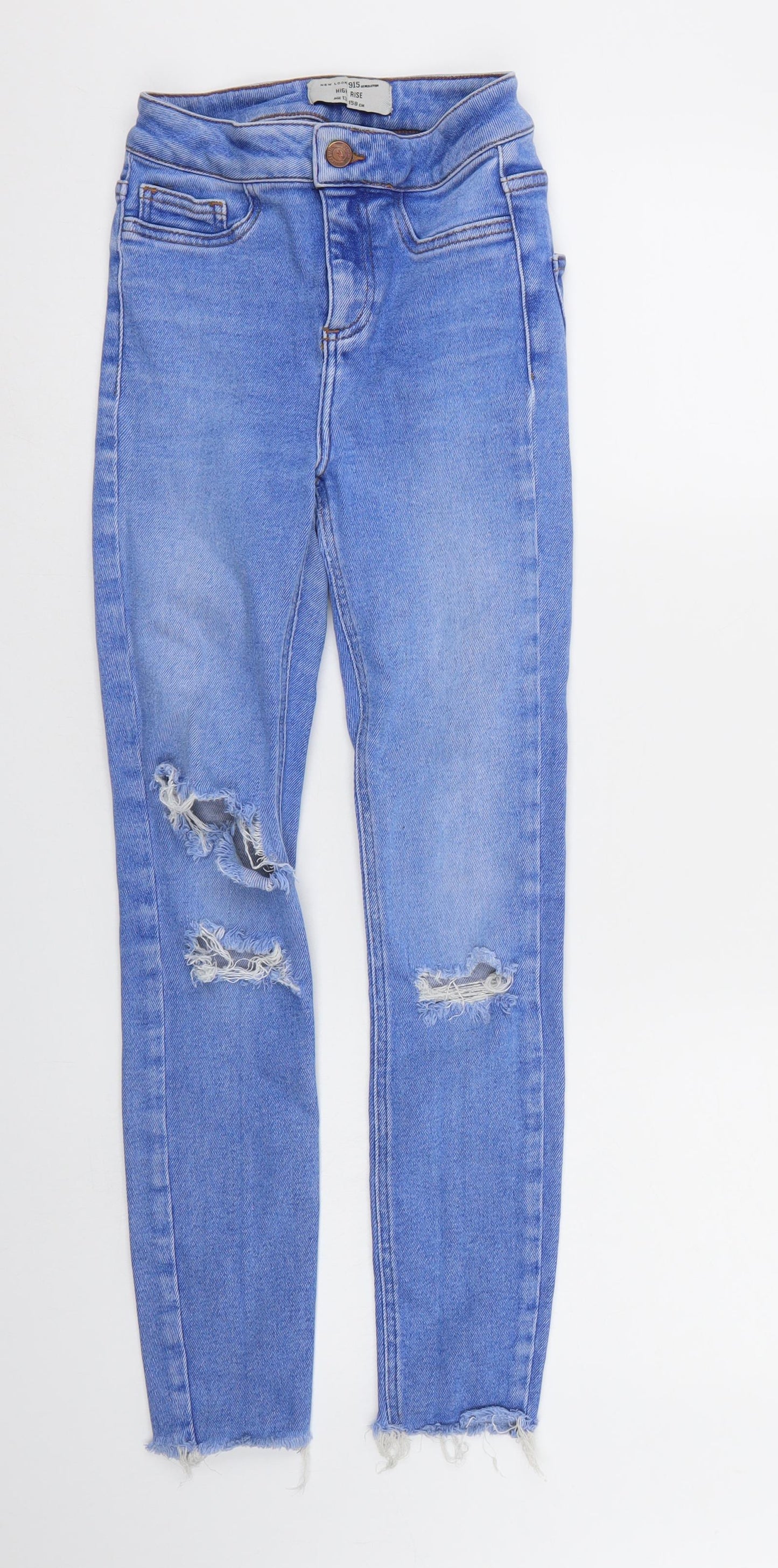 New Look Girls Blue  Denim Skinny Jeans Size 13 Years - distressed