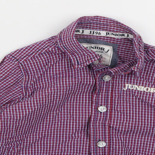 Junior J Boys Red Check  Basic Button-Up Size 18-24 Months
