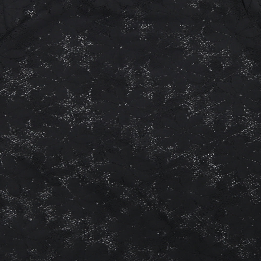 George Womens Black Floral Knit Pullover Jumper Size 16