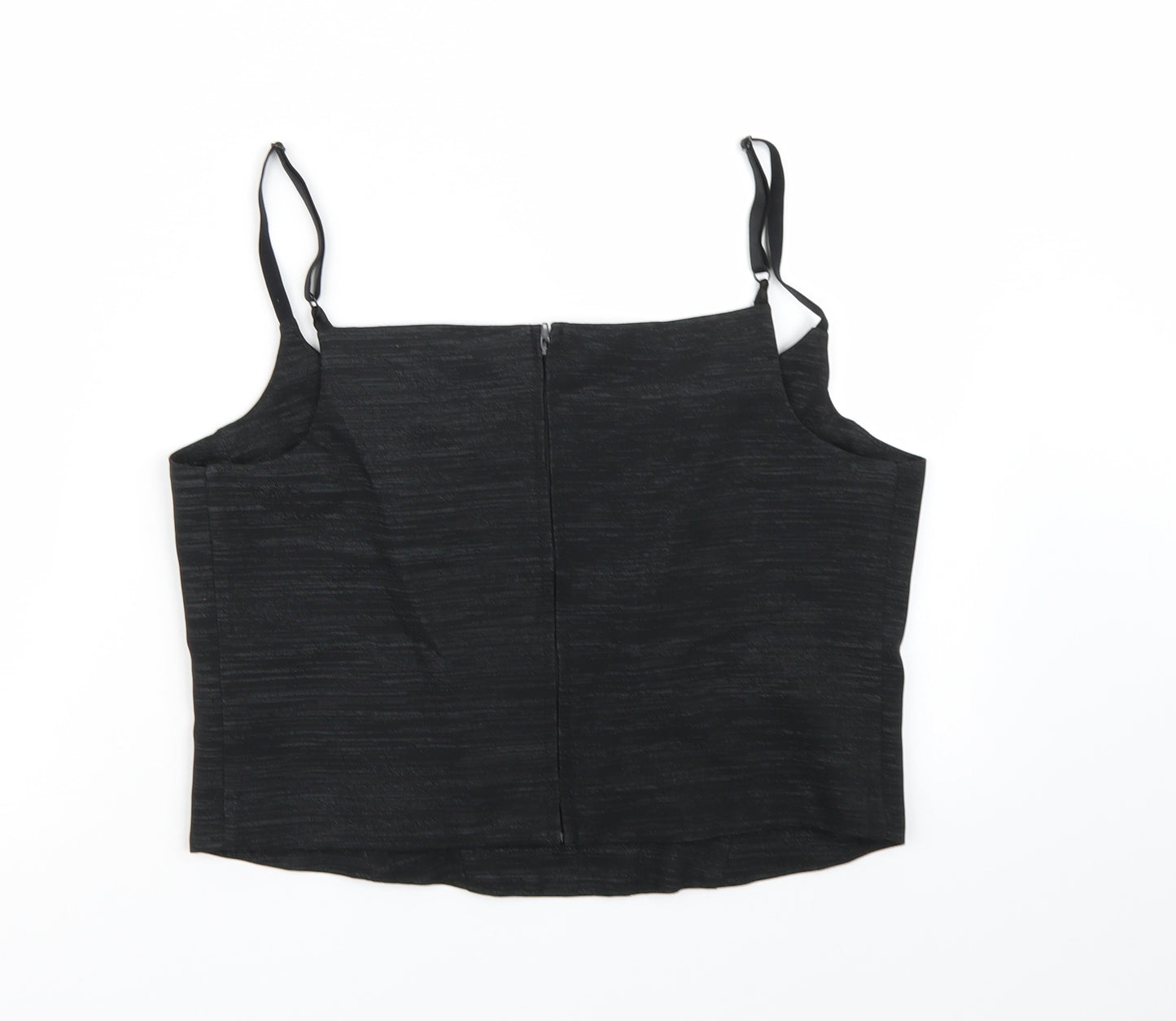 Essentials Womens Black  Rayon Cropped Tank Size 18