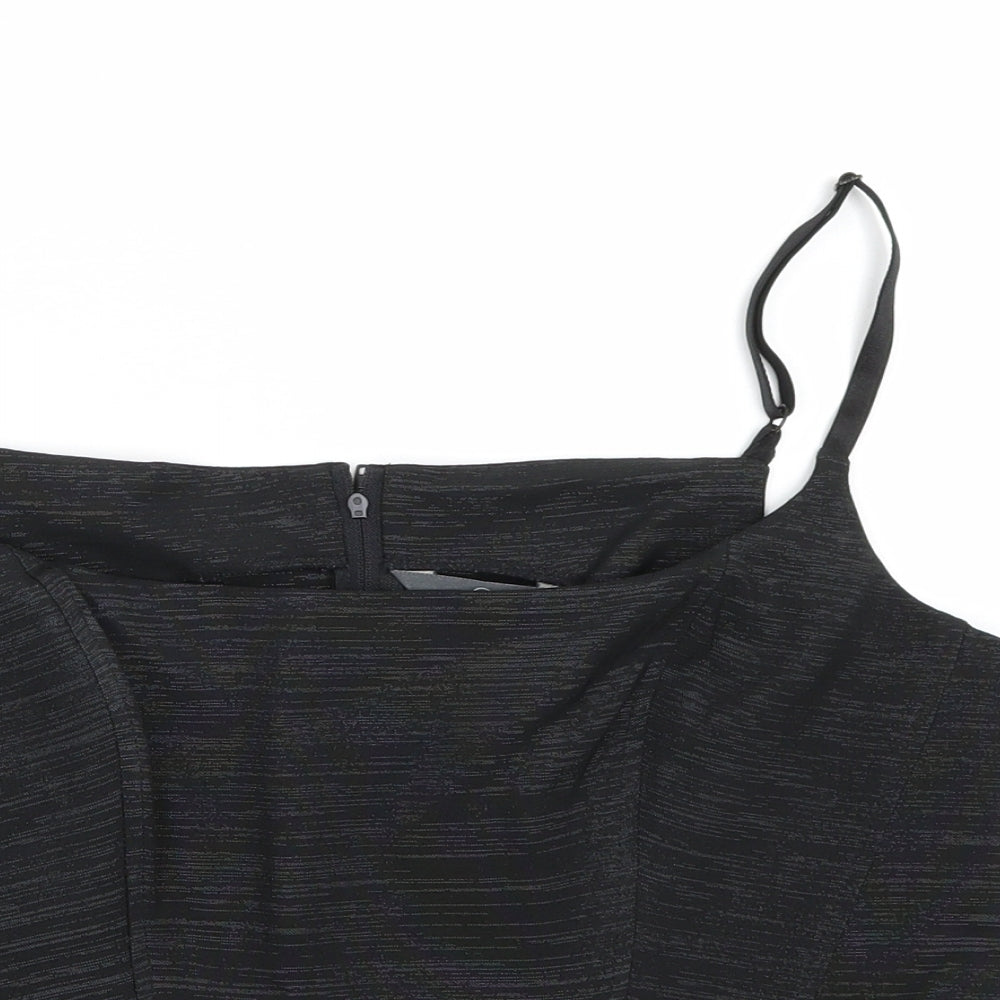 Essentials Womens Black  Rayon Cropped Tank Size 18