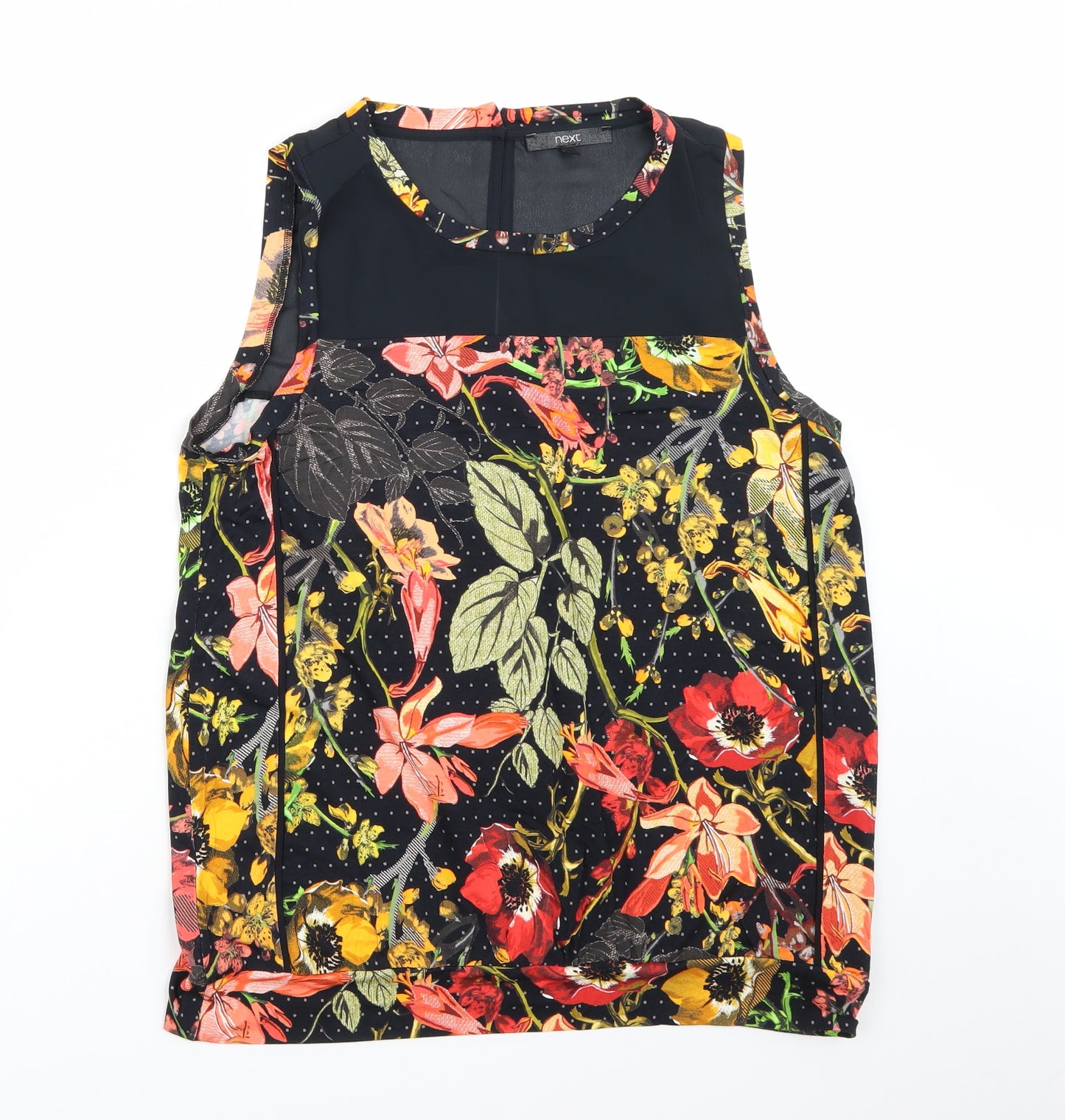 NEXT Womens Black Floral  Basic Tank Size 16