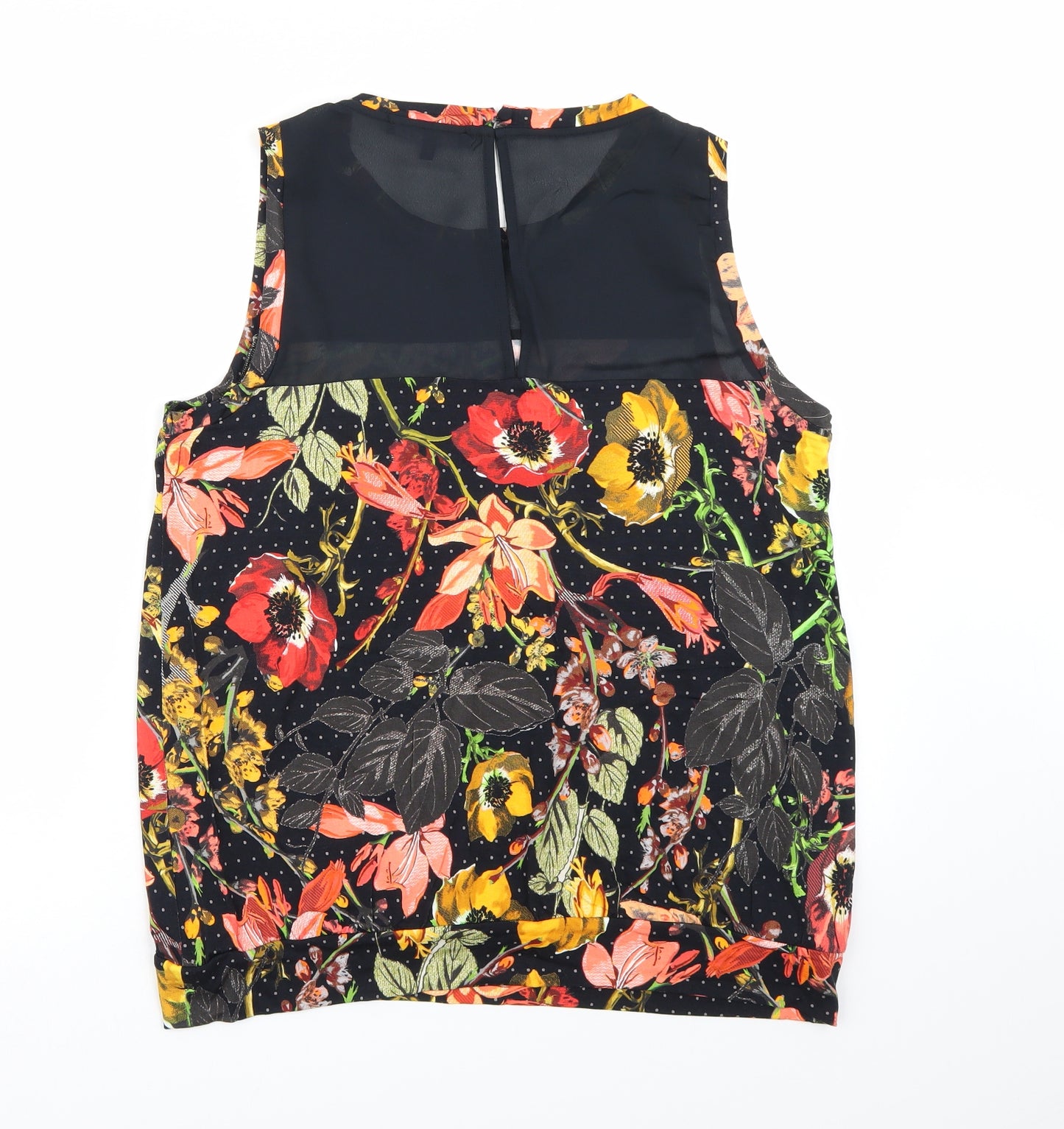 NEXT Womens Black Floral  Basic Tank Size 16