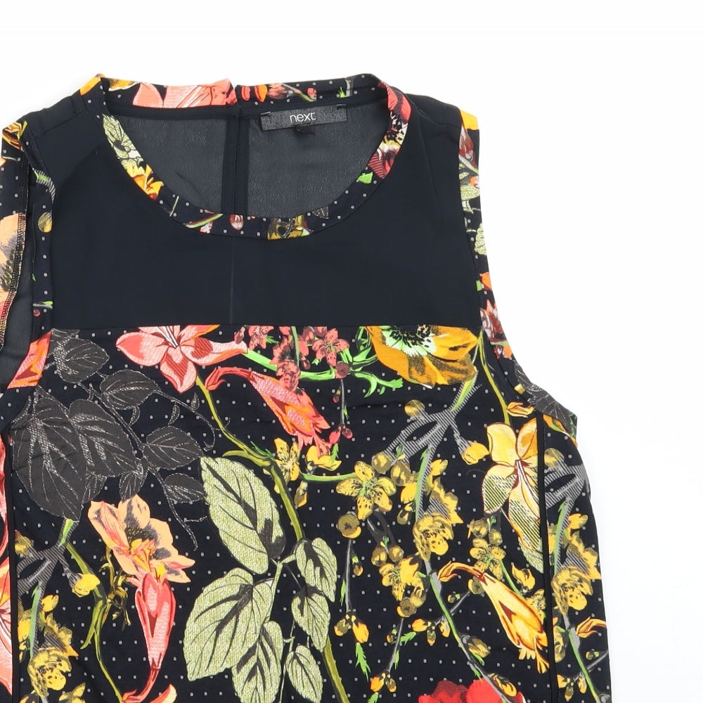NEXT Womens Black Floral  Basic Tank Size 16