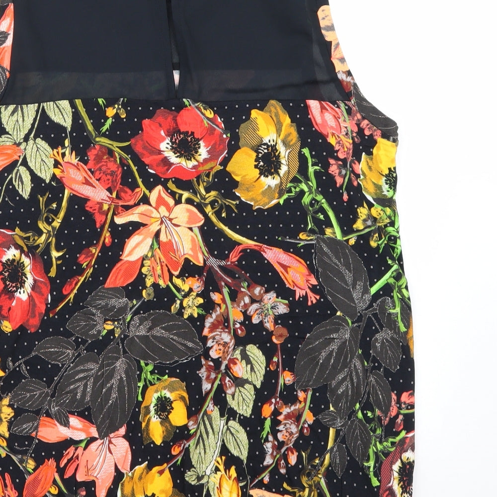 NEXT Womens Black Floral  Basic Tank Size 16